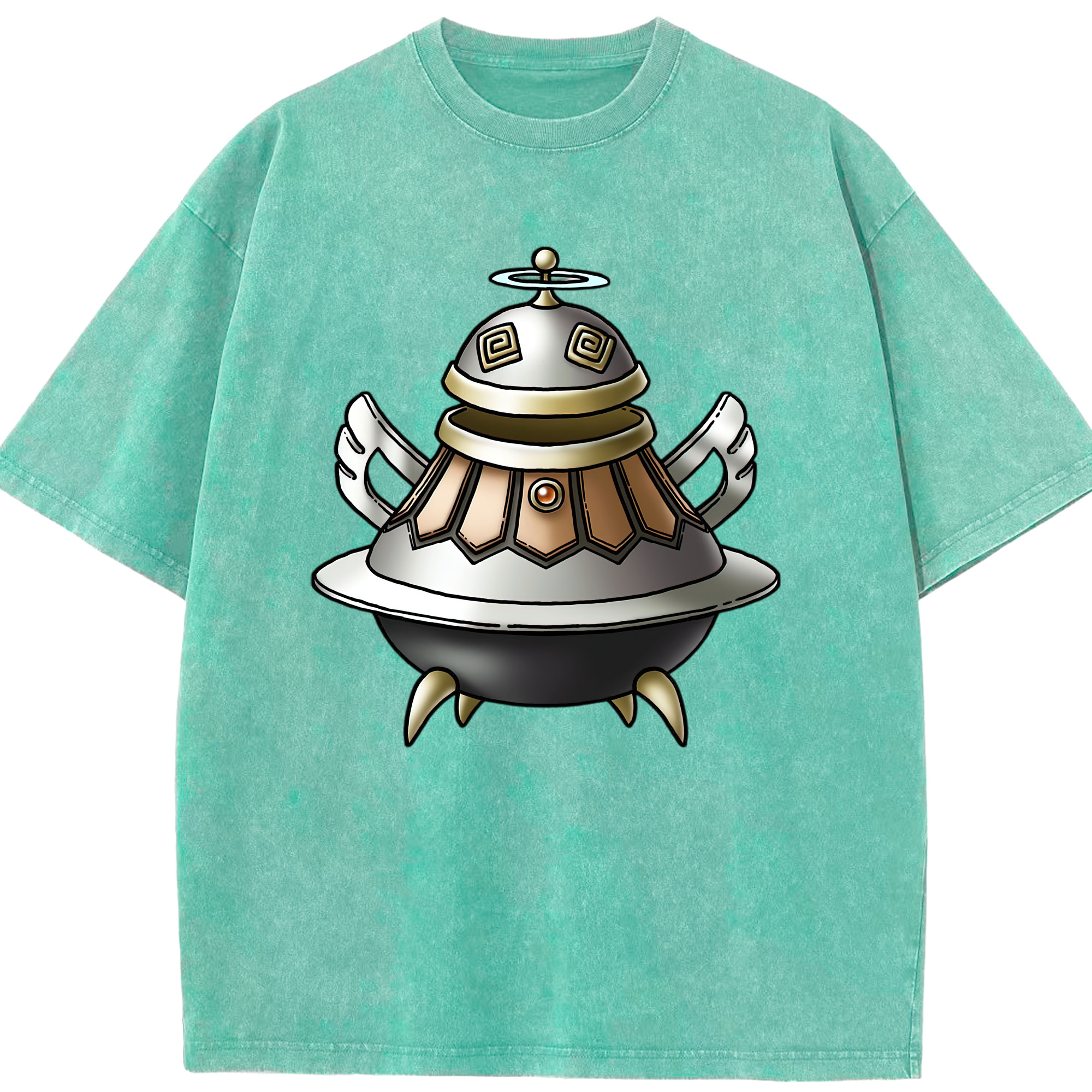 （画像用） ドラゴンクエスト Doragon Kuesuto Dragon Quest 綿100% ヴィンテージ風 半袖Tシャツ（フロントプリント）
